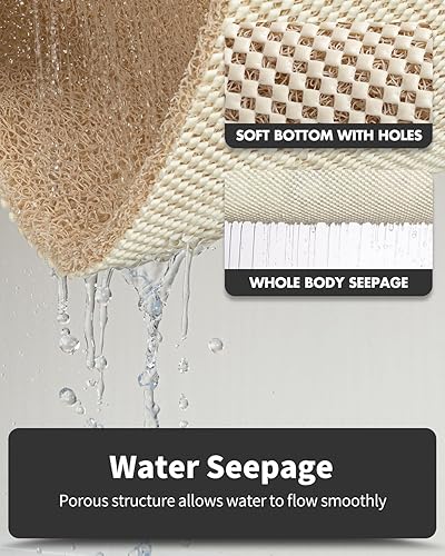 Miniatura 4 de Tapete antideslizante para bañera, 16 x 24 pulgadas, tapetes de ducha para bañera, tapetes de baño de lufa de PVC para áreas húmedas, secado rápido