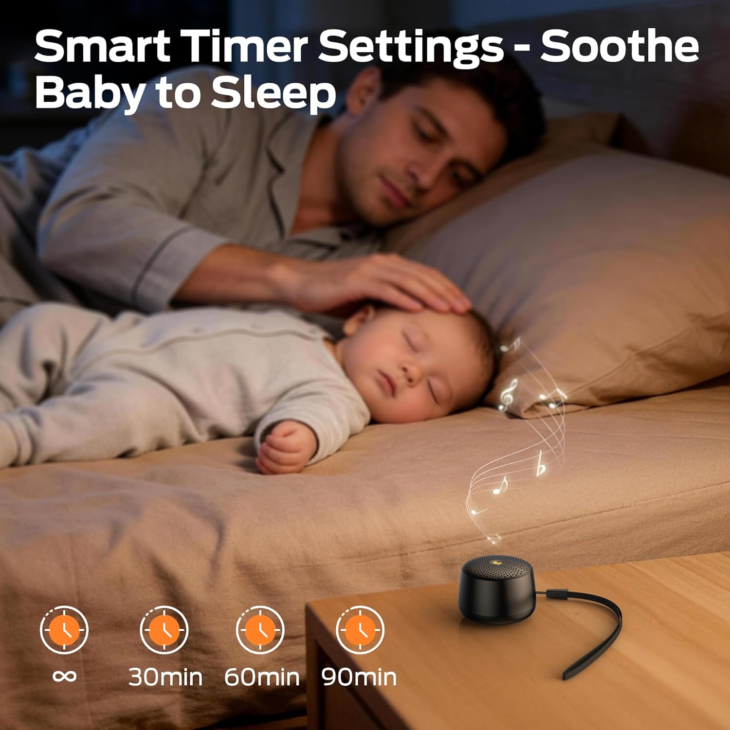 Monster Nano S36 Portable White Noise Machine with 15 Non-Looping Sleep Sounds, Bluetooth 6.0, Mini, Rechargeable Battery, Timer & Memory Function for Baby, Adult, Travel, Office