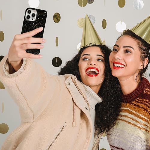 Miniatura 2 de MGQILING Funda compatible con iPhone 13 Pro Max de 6.7 pulgadas, diseño 3D de lujo, diseño 3D de corazón galvanizado con ondas de agua para mujeres