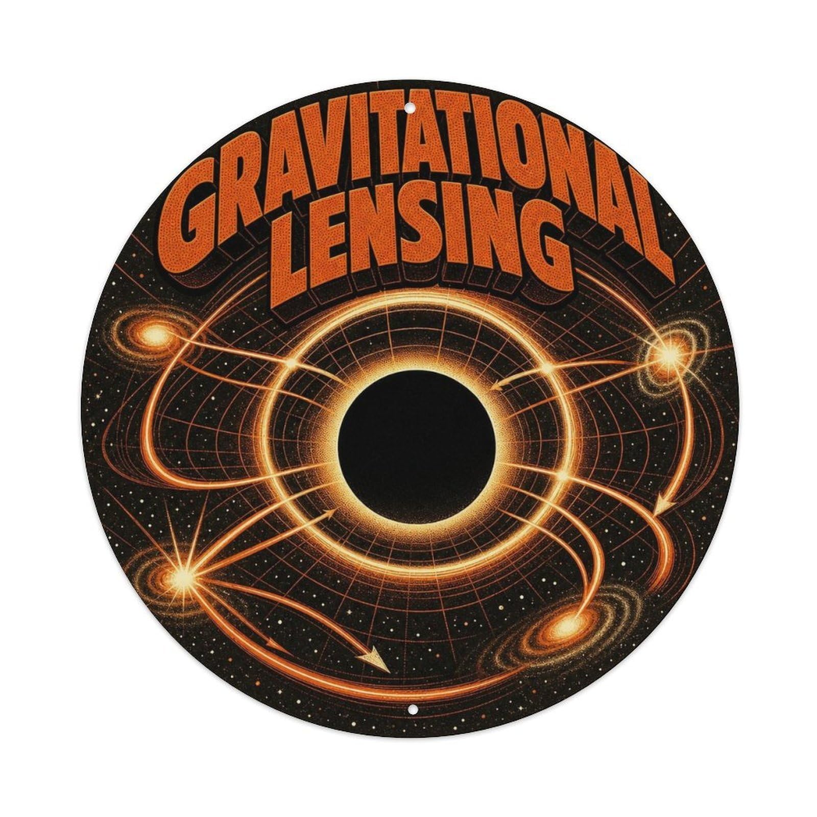 Cosmos Deep Space Black Hole Gravitational Lensing Metal Tin Sign
