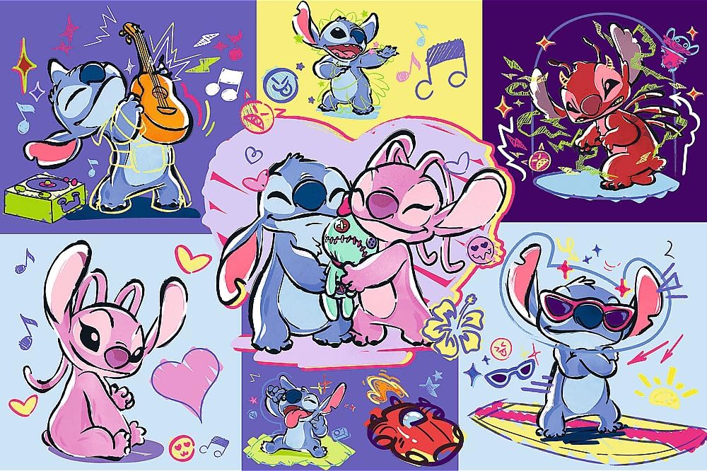 Trefl Lilo, Zakecony Stitch 300 Pieces-Colorful Puzzle with Fairy Tale Characters, Creative Entertainment, Fun for Children Ages 8 and Up, Multicolor (23033)