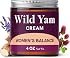 Wild Yam Cream for Hormone Balance | 3450mg Wild Yam for Herbal Menopause & PMS Support | Enriched with Vitex, Black Cohosh, Lavender & More | Estrogen & Progesterone Free Balancing Cream | 4 Oz.