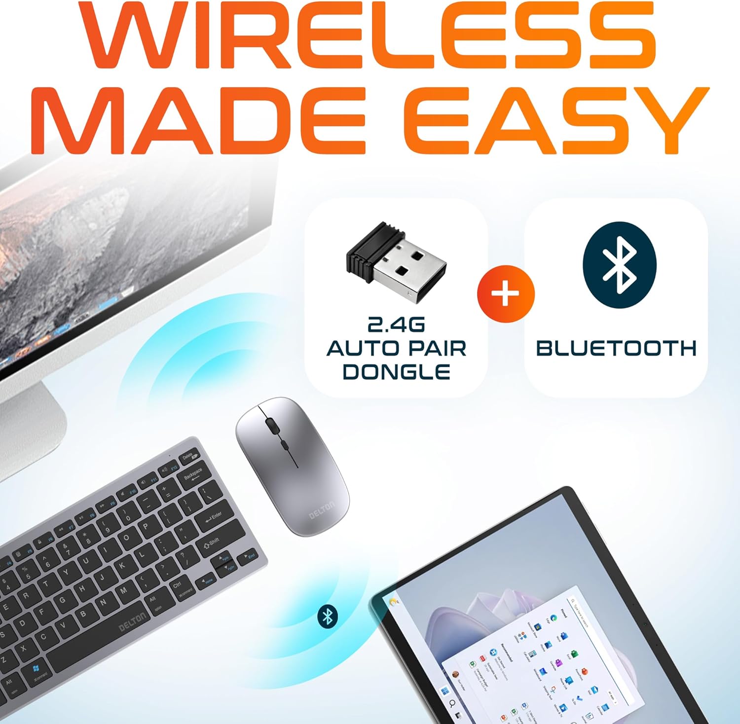 Wireless Made Easy with 2.4G Auto Pair Dongle and Bluetooth