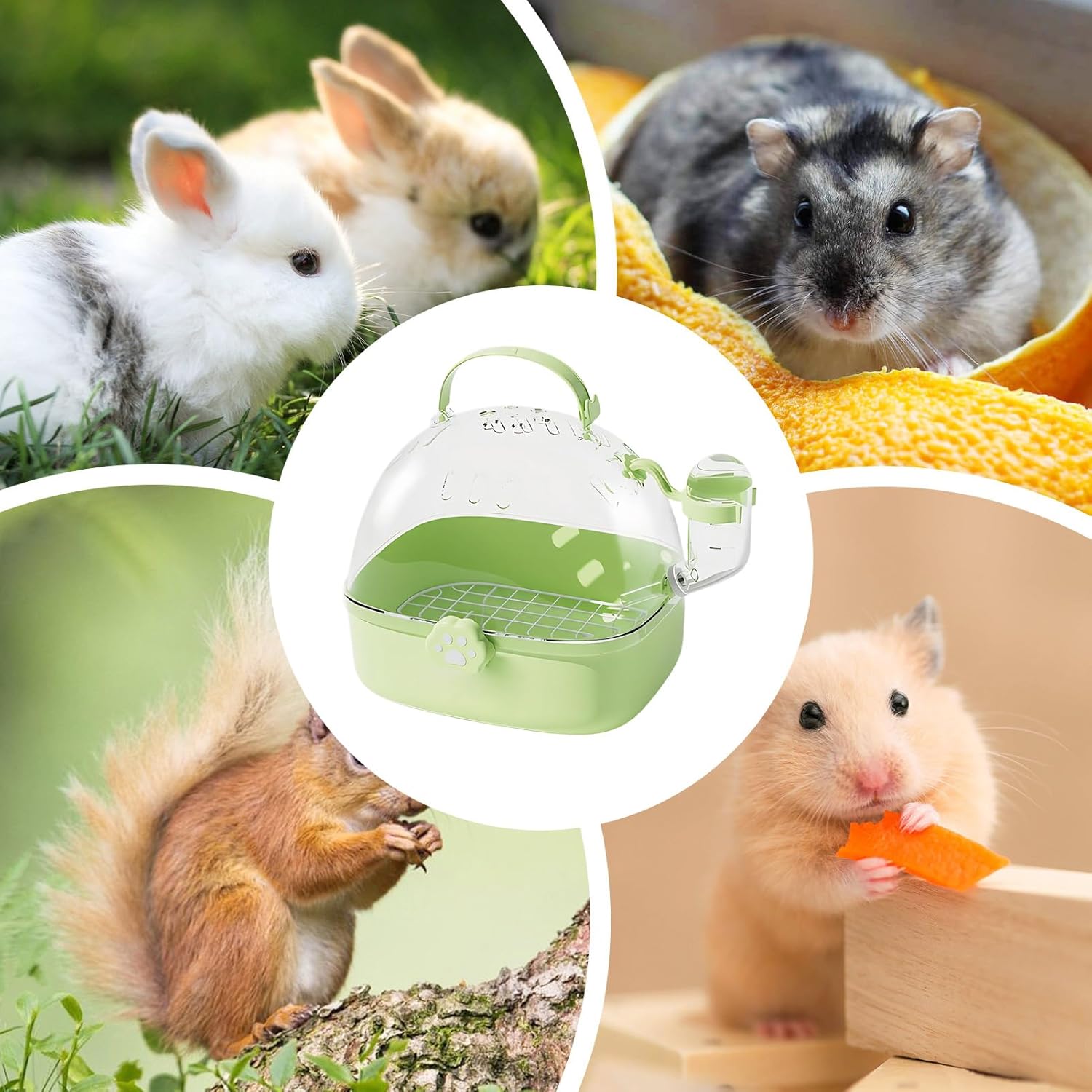Hamster Carrier - Small Animal Carrier with Water Drinker | Bird & Small Pet Breathing Carrier Accessory - Spacious Design for Cotor Macaws Sparrows