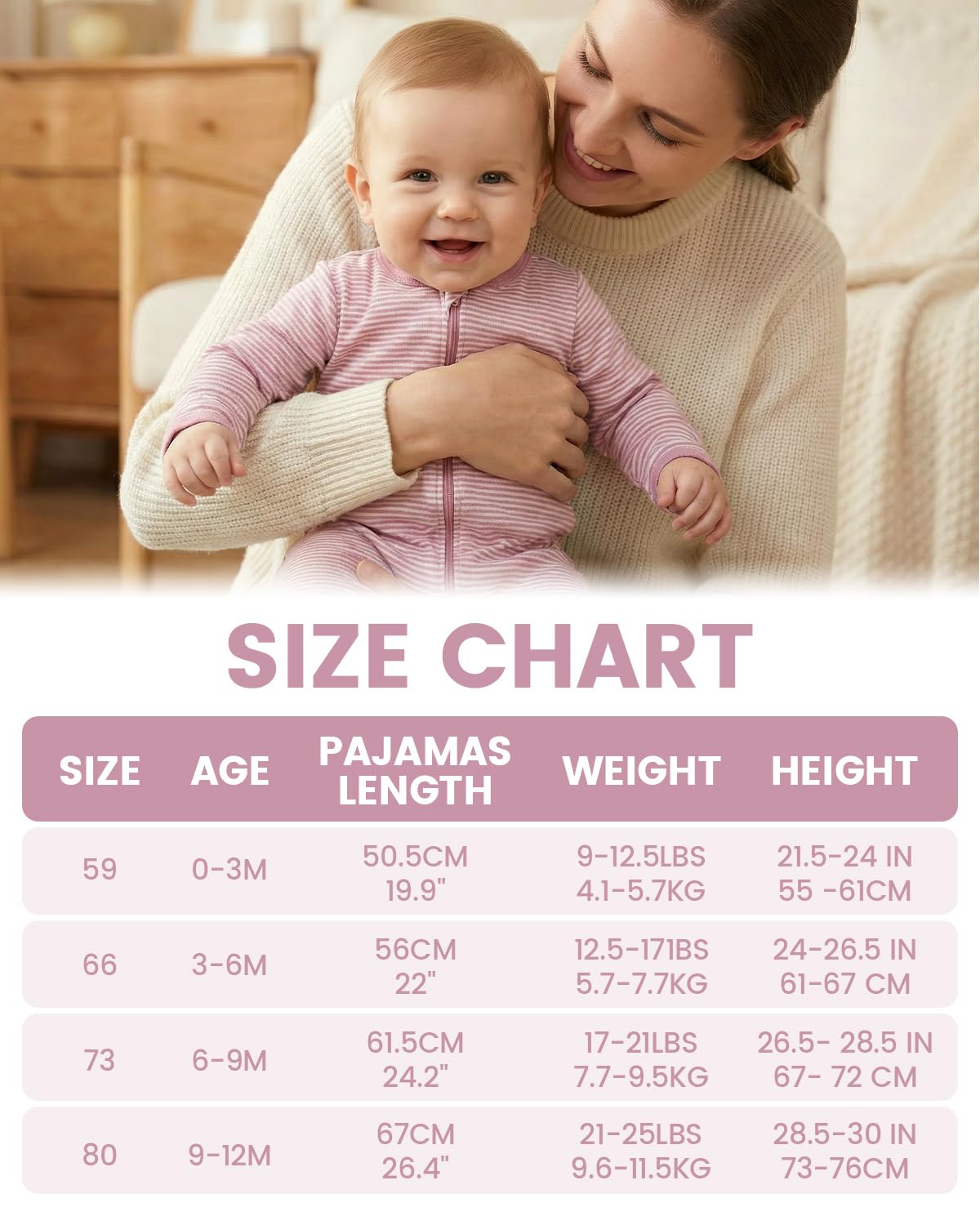 JiAmy Pyjama Bébé Fille Garçon, 3PCS Dors Bien Manches Longues Bébé, 100% Coton Combinaison avec Pieds Bébés, Nouveau-Né Vêtements 0-12 Mois
