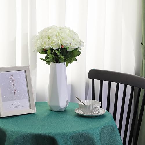 Miniatura 4 de Jexine 50 piezas de flores de rosa artificiales a granel, rosas de seda falsas realistas con tallo largo, ramo de flores artificiales de plástico,