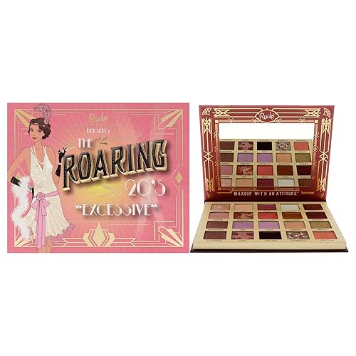 Rude Cosmetics The Roaring 20s - Paleta de sombras de ojos excesivas para mujer, 0.84 onzas