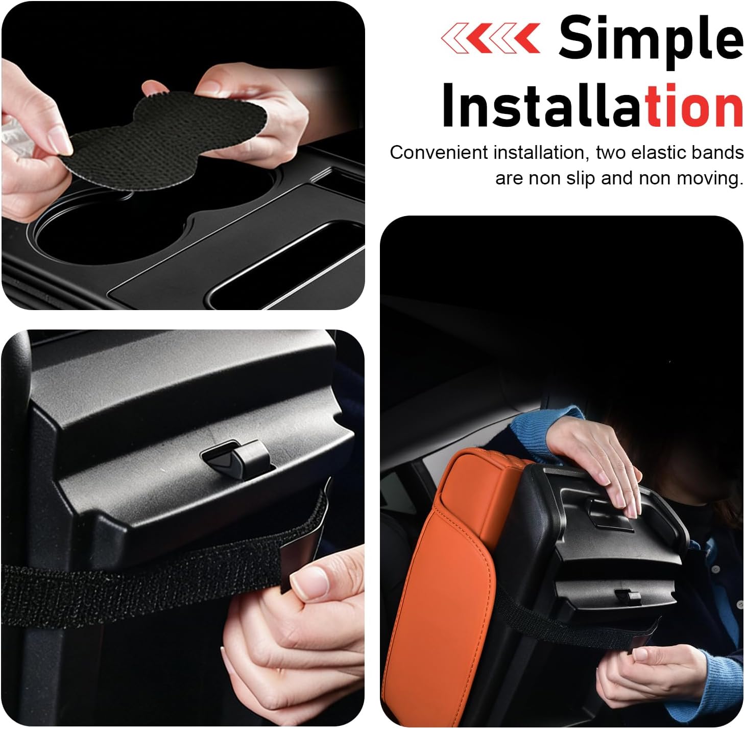 Car Center Console Cover, Multifunctional Storage Box for Cup Phone Tissue Card, Leather Thickened Comfort Armrest Cushion for All Seasons, Organizer for Most Cars SUVs Trucks (Black)