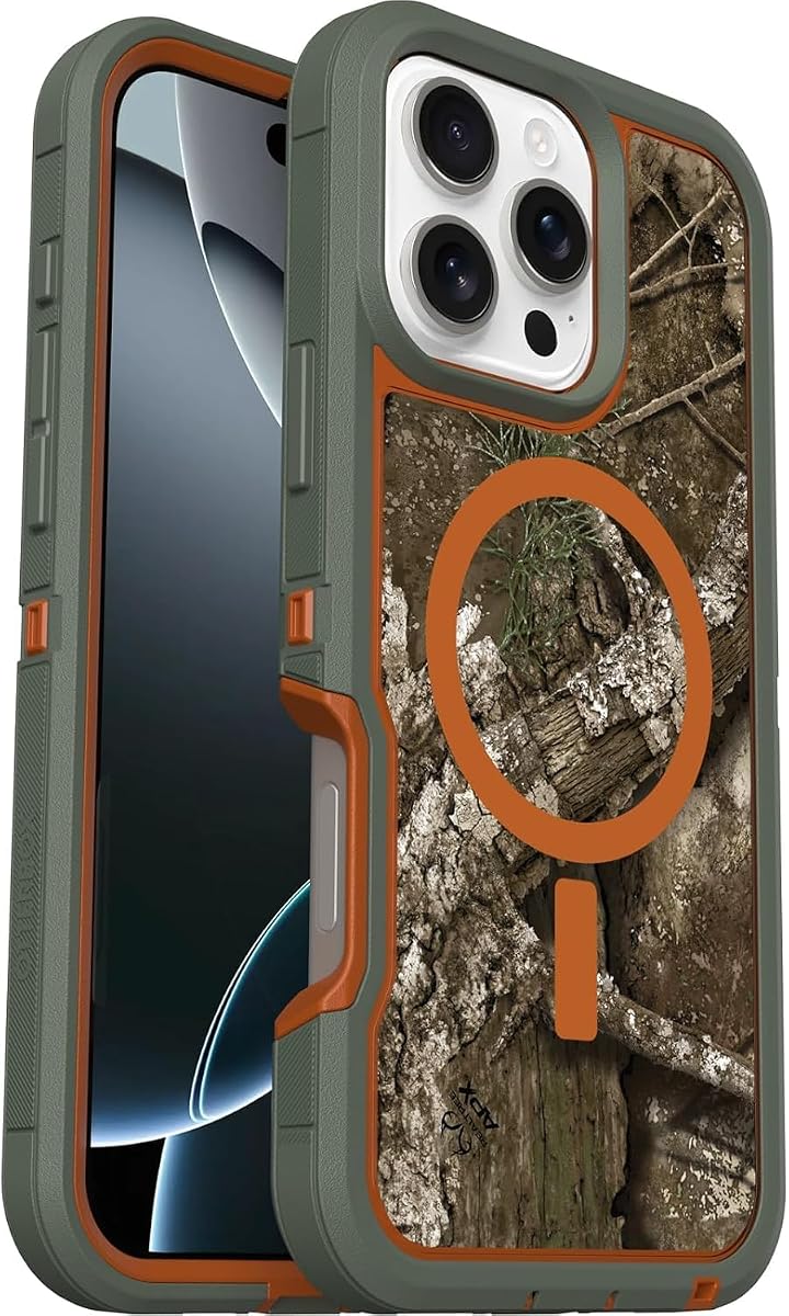 OtterBox iPhone 16 Pro Max (Only) - Defender Series XT Case for MagSafe - Realtree (Camo) - Screenless - Lanyard Attachment