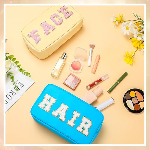 Miniatura 5 de Remerry Bolsa de cosméticos de nailon, bolsa de cosméticos de chenilla, bolsa de cosméticos con cremallera, bolsa de maquillaje preparada, bolsa