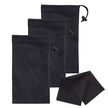 Mamlyn Set of 3 Microfiber Soft Sunglasses Pouches, With