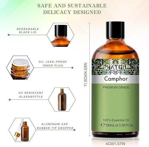 Vista 427 de PHATOIL Aceite esencial de sándalo de 3.3 fl oz, aceites esenciales puros de aromaterapia para difusor, humidificador, relajación, aceites