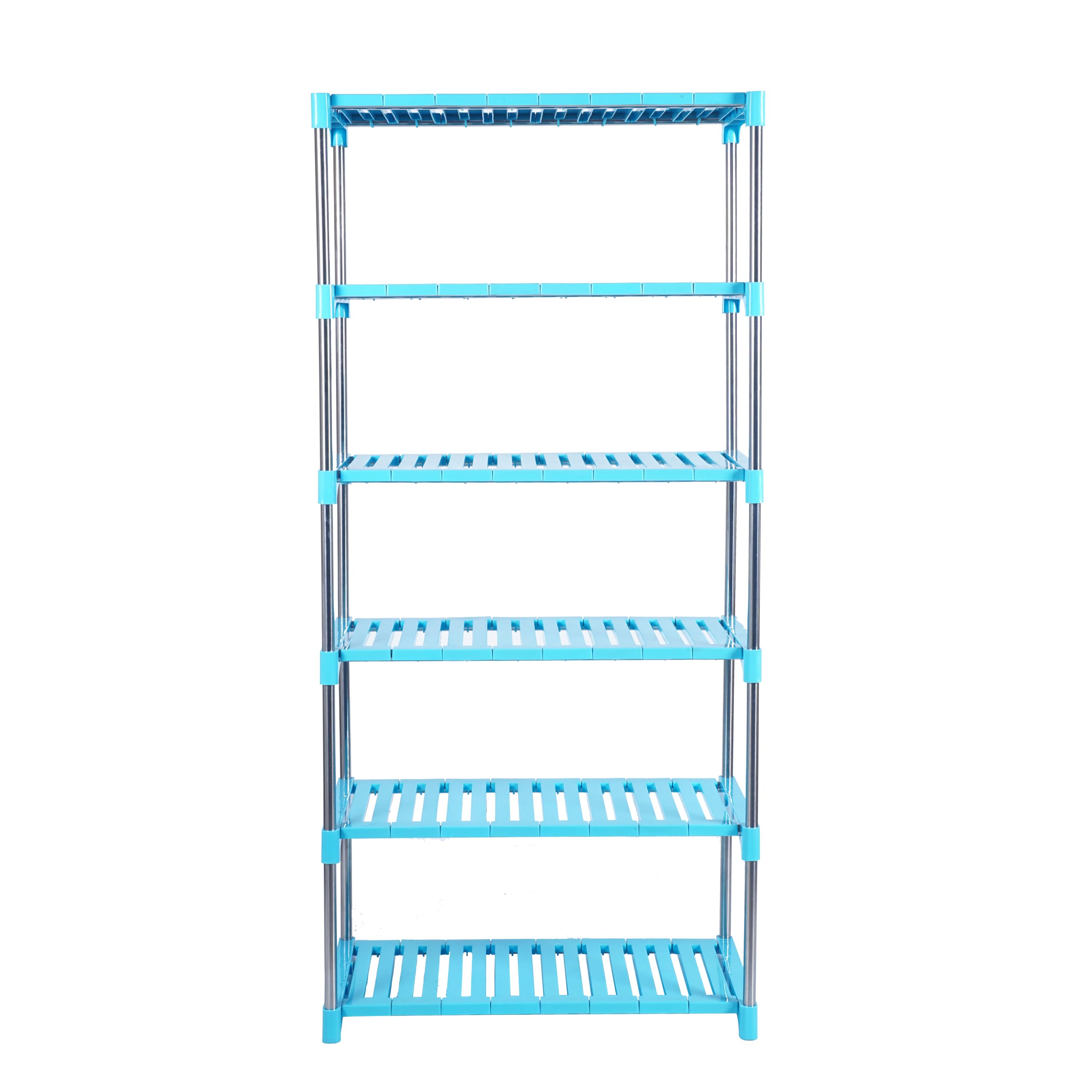 HOUSEOMATIC 6 Layer Stainless Steel Multifunctional/Multipurpose Storage Shelves/Rack/Stand for Home/Office/Kitchen/Balcony/Bathroom/Study Room (Cyan Blue)-image-23