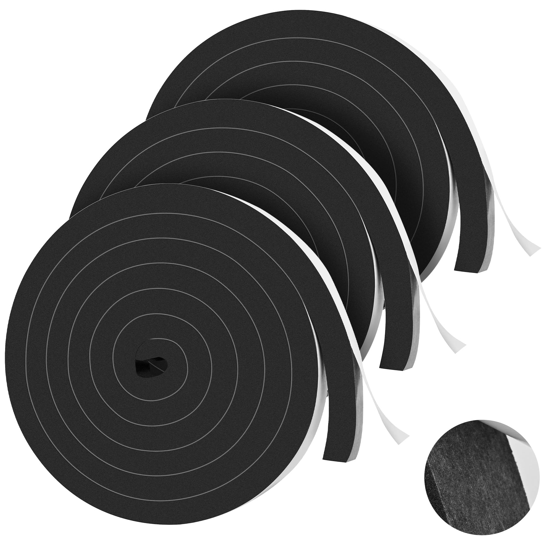 Ruban en mousse haute résilience noir pour insonorisation de chambre