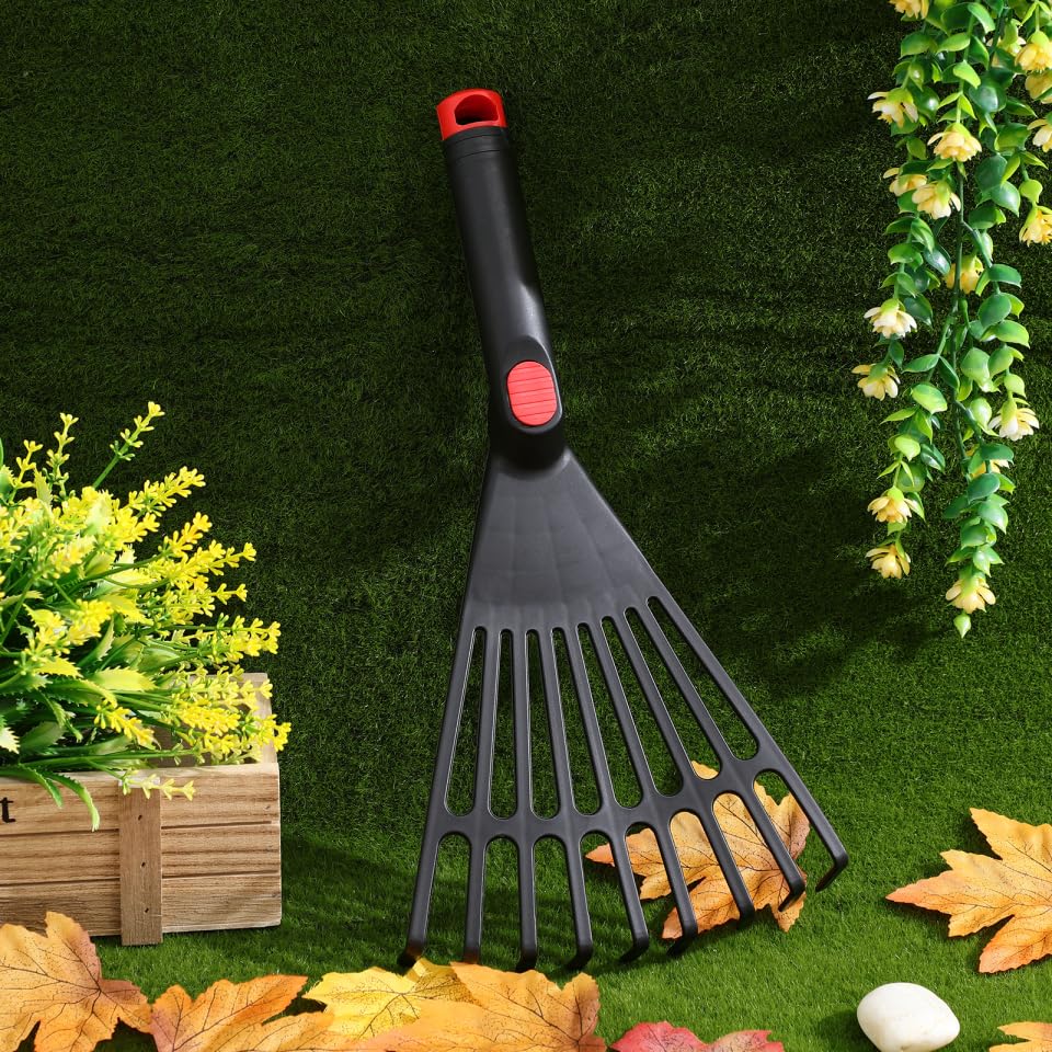 Rastrillo de hojas plástico pequeño 13.38 pulg miniatura 2
