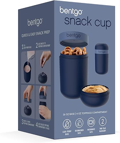 Miniatura 7 de Bentgo Contenedor de aperitivos reutilizable con diseño a prueba de fugas, compartimento para coberturas y tapa de doble sellado, portátil y ligero