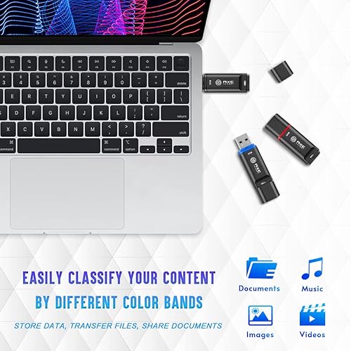 Miniatura 2 de AXE MEMORY Paquete de 3 unidades flash USB 2.0 3X de 32 GB en negro mate