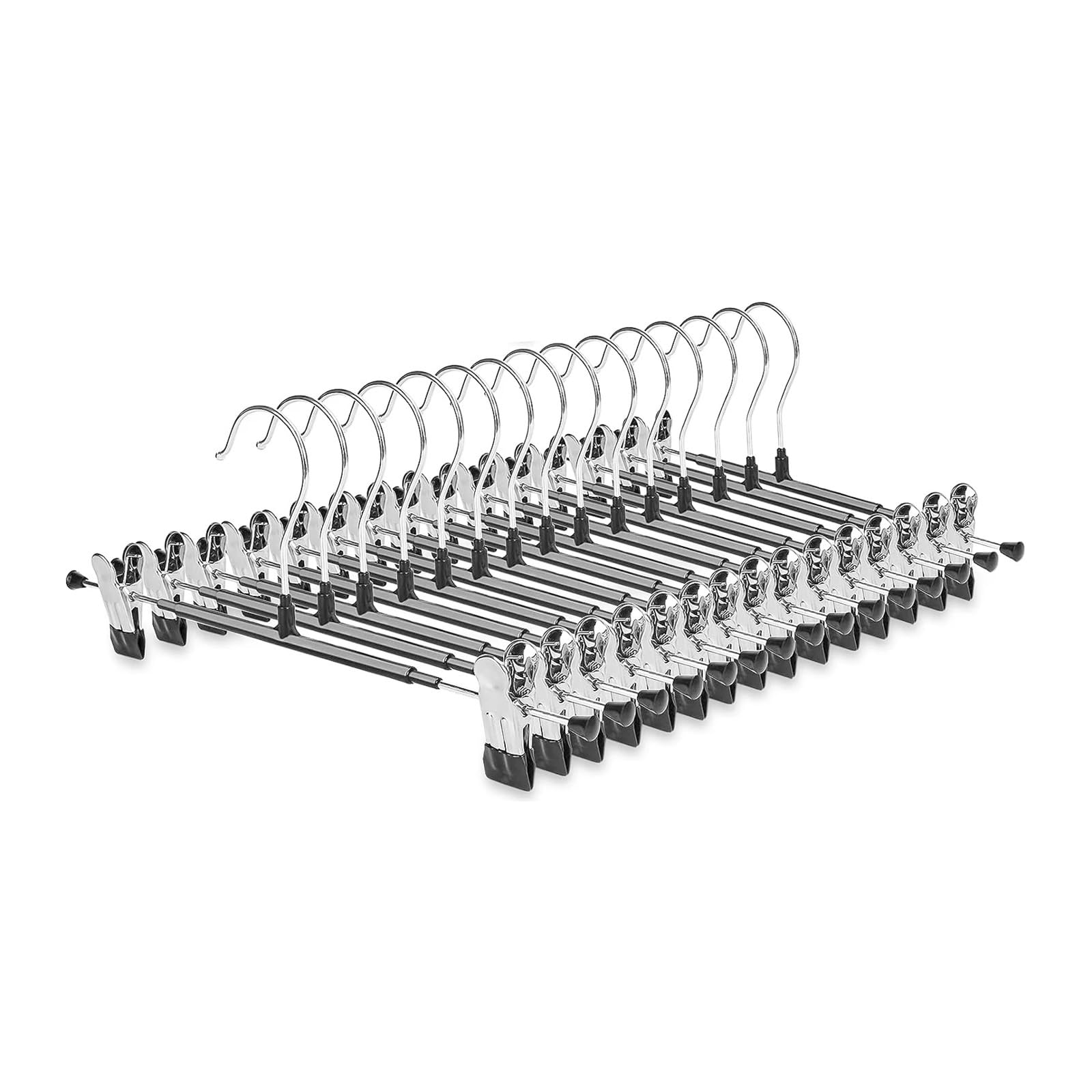 KFGISD, Trouser Clip Household Seamless Trouser Rack Household Stainless Steel Hanging Clothes Skirt Hanging Pants Hanger,Bulldog Clips(Black5pcs)