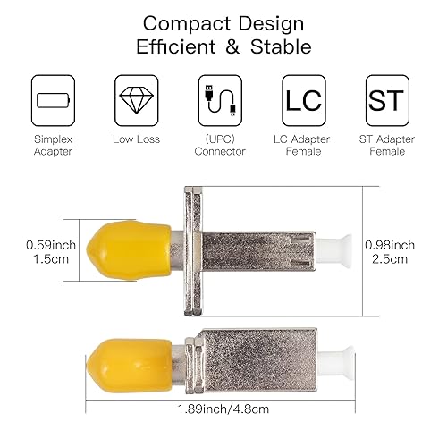 Vista 2 de 5 unids LC hembra a ST hembra Simplex fibra óptica acoplador adaptador de fibra óptica monomodo