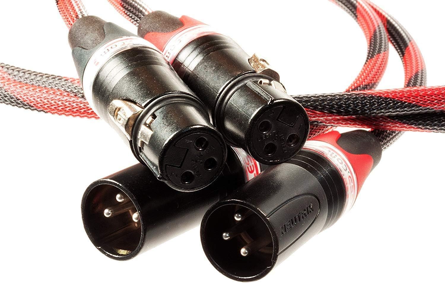 Top Brands Better Cables Silver Serpent Anniversary Edition Red/Black Balanced XLR Audiophile Audio Cables (Pair - 2 Cables) - High-End, High-Performance, Silver/Copper Hybrid, Low-Capacitance - 25 Feet