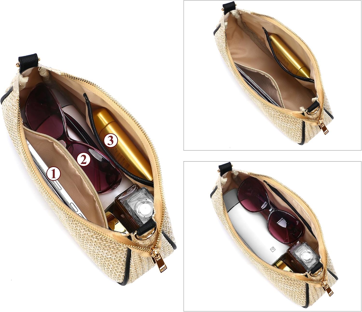 Straw Shoulder Bag for Women – Summer Woven Colorful Stripe Purse