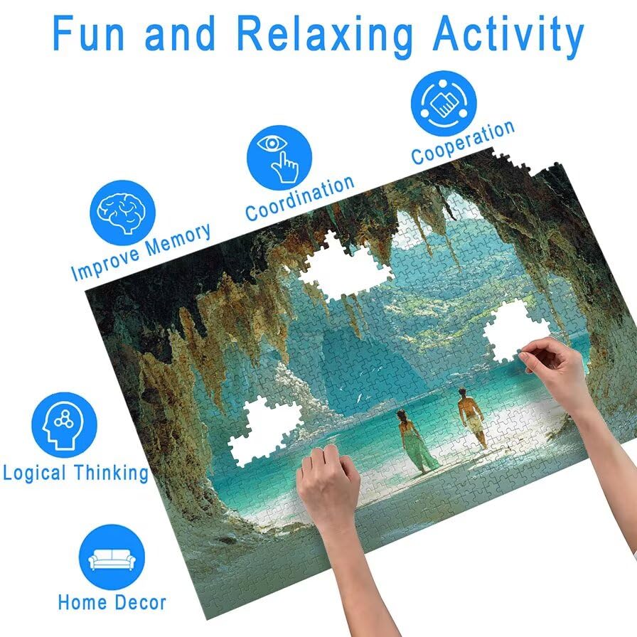 Puzzle 1000 Piezas Paisajes para Adultos, Puzzle Playa de Madera con Caja Regalo para Adultos, Rompecabezas Desafiante para Toda la Familia, Rompecabezas para Regalo Mujer, Home Decoration, -6561