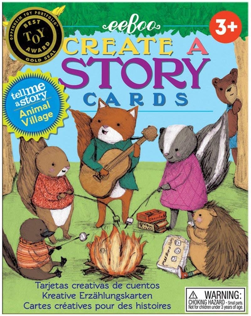 eeBoo: Mystery in The Forest Create a Story Pre-Literacy Cards, 36 Cards with Colorful Characters, Encourages Imagination, for Ages 3 and up