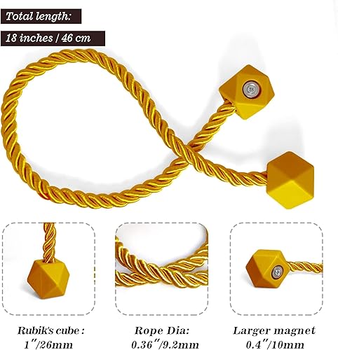 Miniatura 2 de Hion Paquete de 6 alzapaños magnéticos para cortina, dorados, abrazaderas de cortina, hebillas, soportes de ganchos para el hogar, dormitorio,