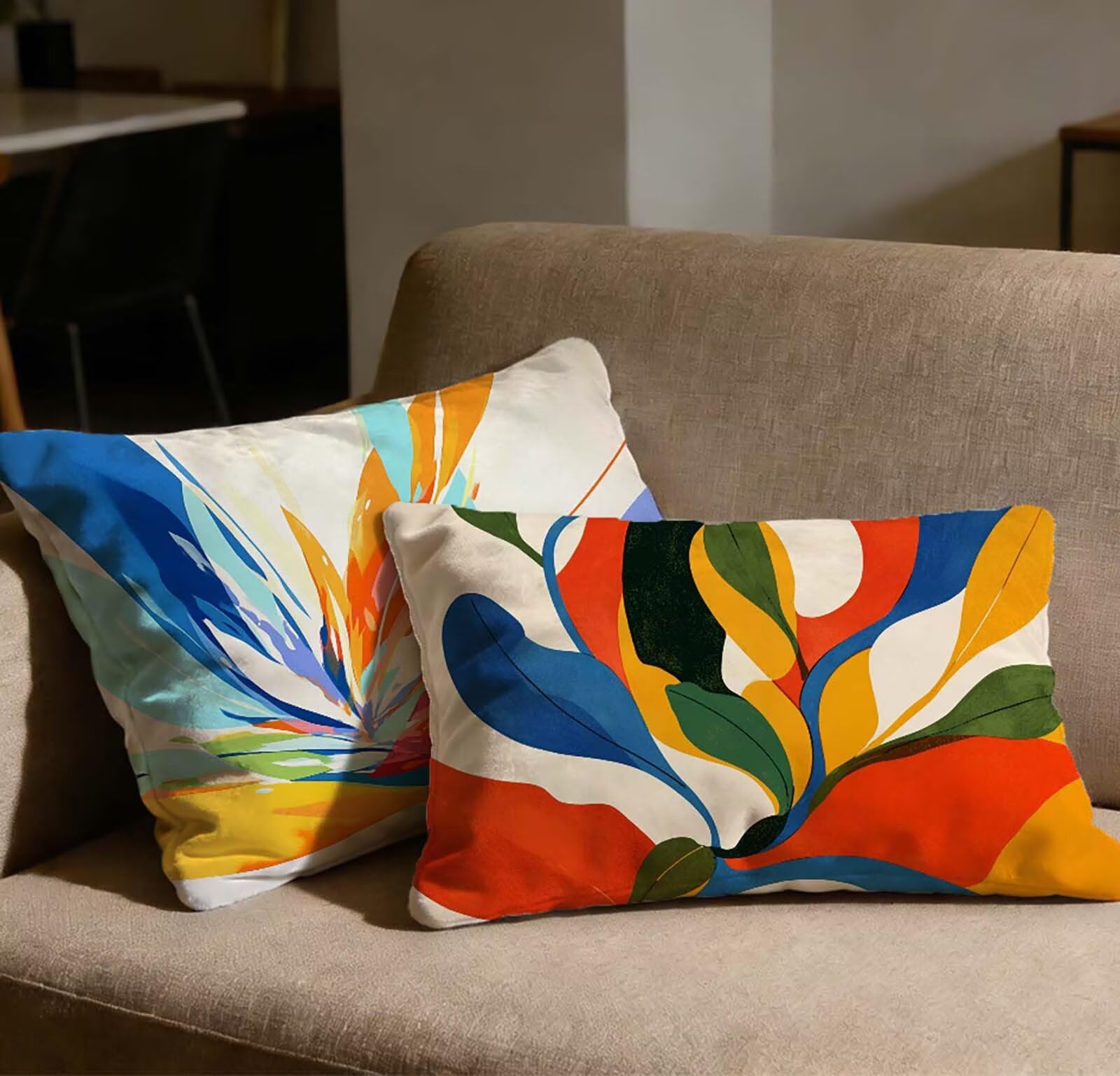 Taie d'oreiller 40x80 lot de 2 en velours avec housse de coussin rectangle O-596C