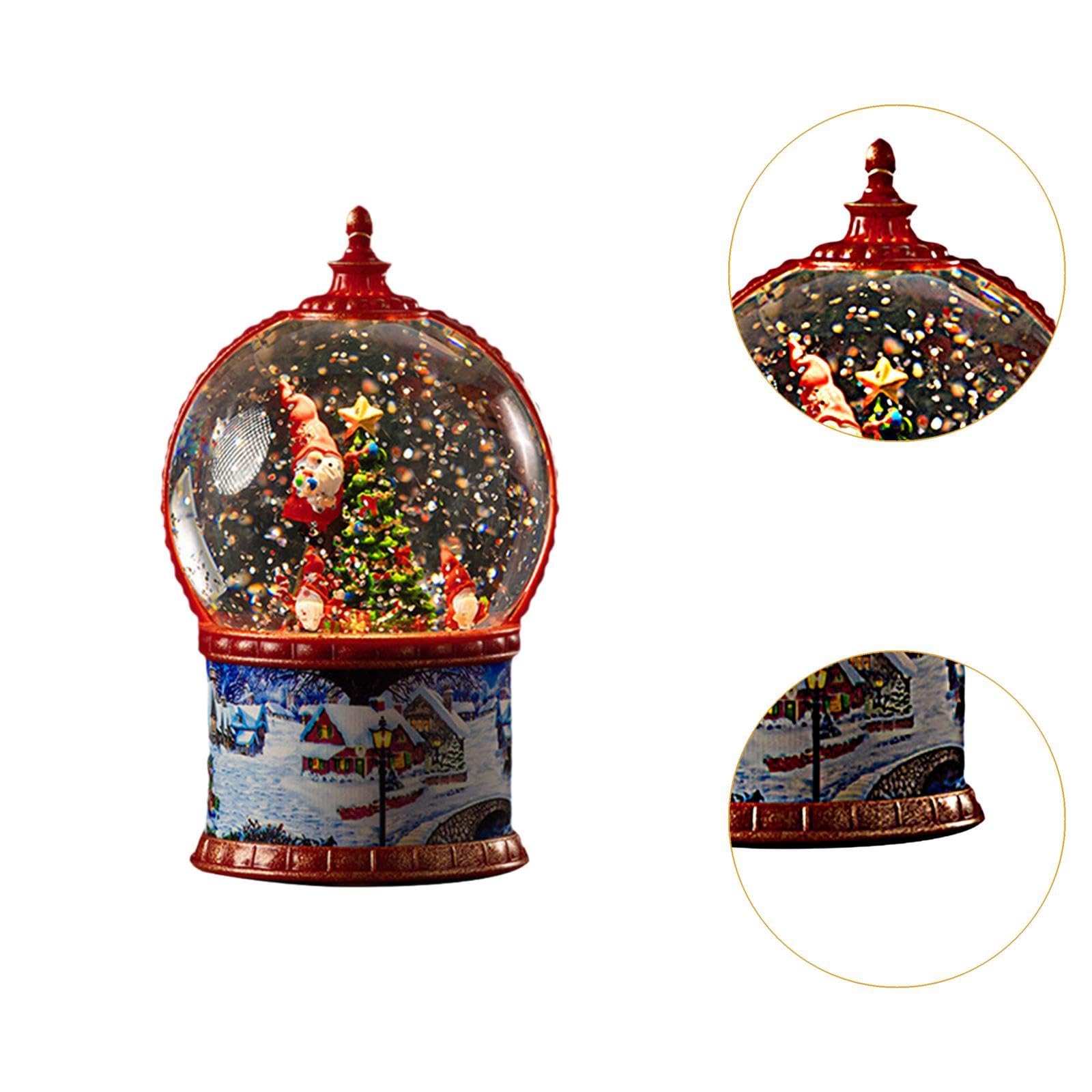 Bola de Nieve Navideña Globo Musical con Luz y Decoración de Resina con Efecto de Nieve Automática Adecuada para Regalo Adorno Interior Escenario de, Papá Noel, Individual