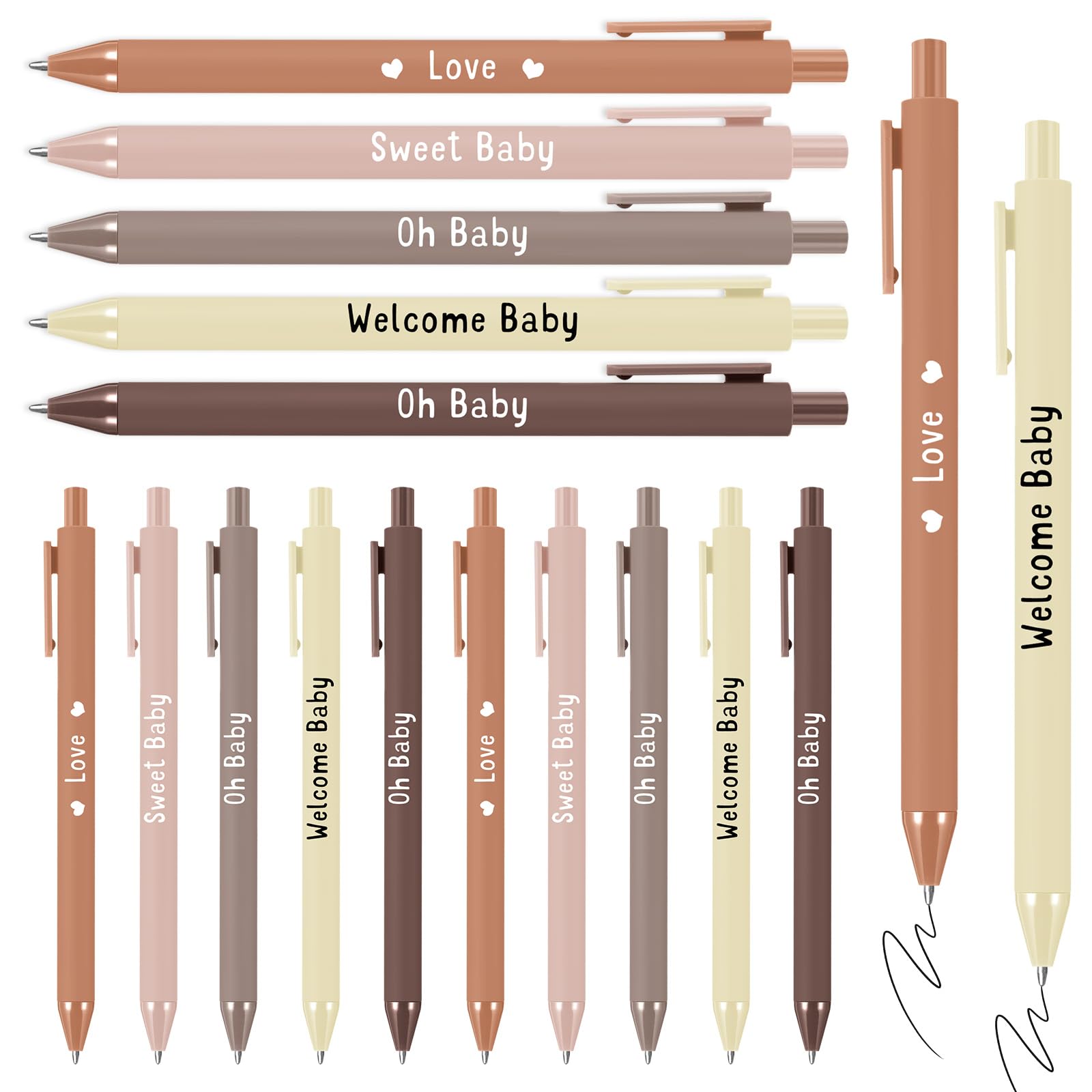 Photo 1 of Sayglossy Baby Shower Pens - 50 Pack, Boho Color