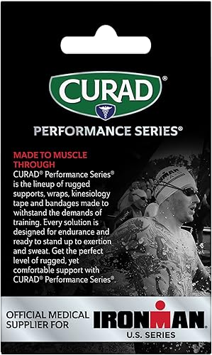 Miniatura 4 de CURAD IRONMAN - Envoltura atlética autoadherente, proveedor médico oficial de IRONMAN, negro, 3 pulgadas x 5 yardas, soporte de compresión para