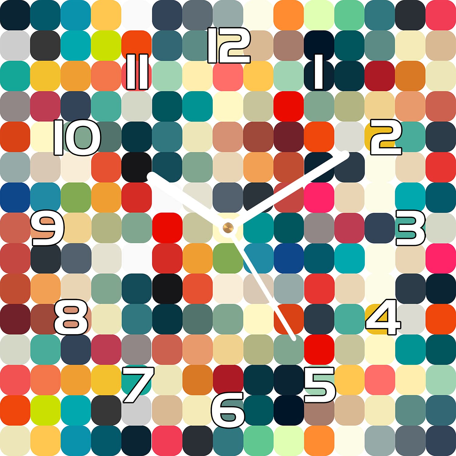 Horloge en verre de sécurité 30x30 cm de haute qualité au design géométrique