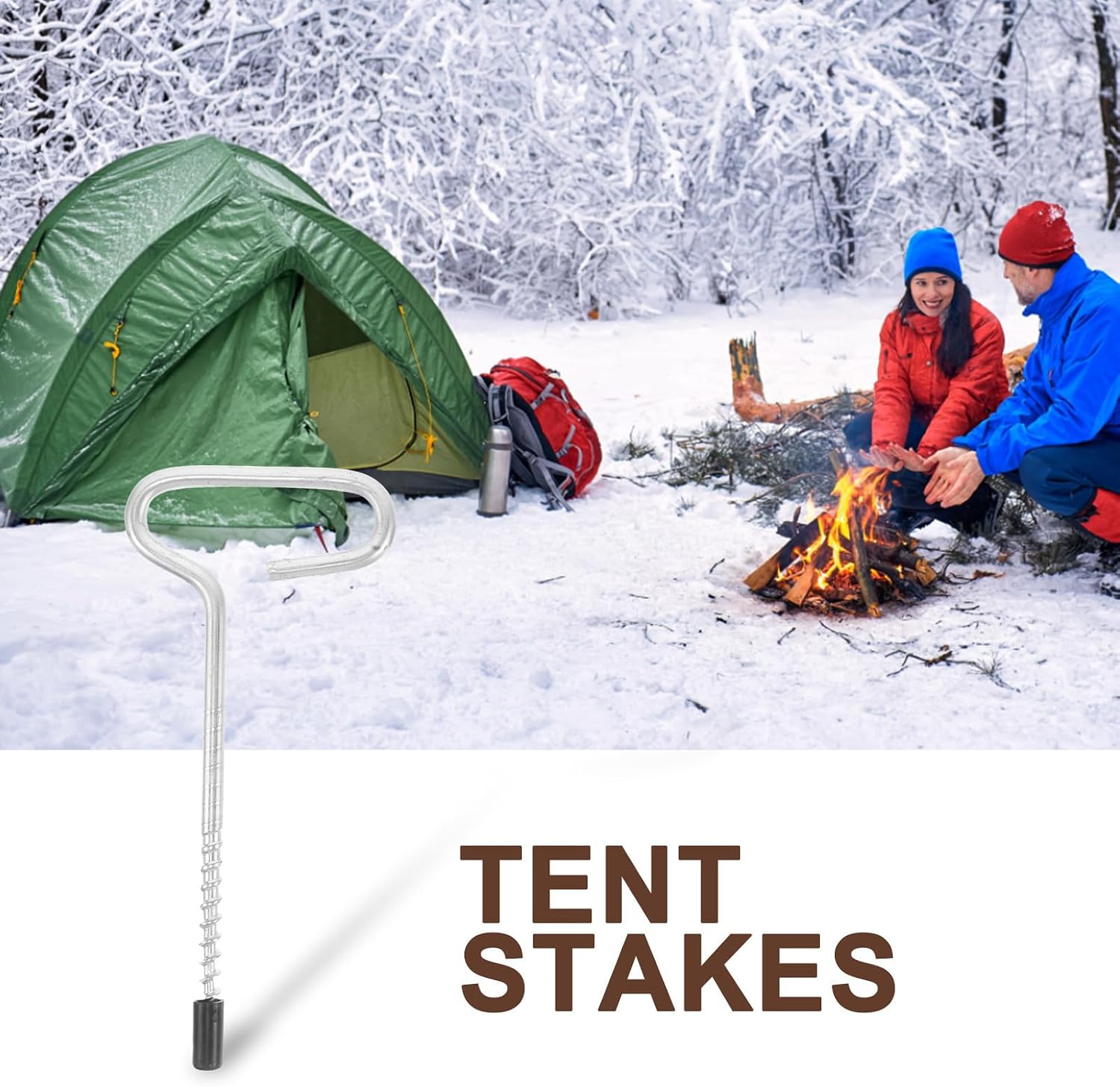 CHILDWEET 2pcs Ice Anchor Tool for Tent and Ice Fishing Rod Providing Stability for Outdoor Adventures and Winter Fishing