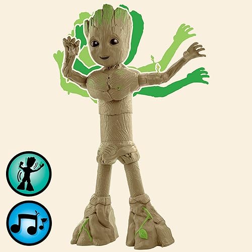 Miniatura 5 de Marvel Studios I Am Groot Groove 'N Grow Groot, figura de acción interactiva de 13.5 pulgadas, responde a la música y los sonidos, juguetes de