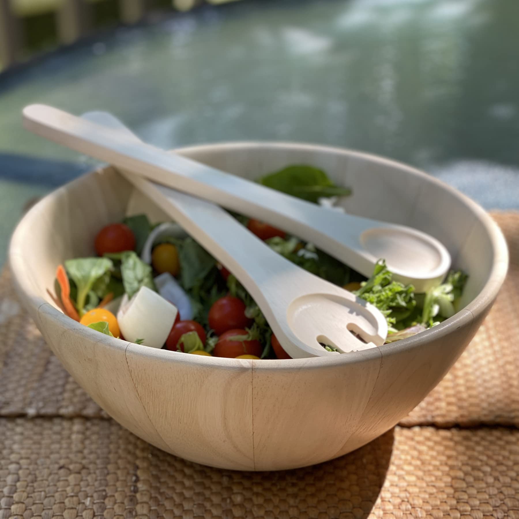 Amazon.co.jp: Woodard & Charles 木製サラダボウル 3点セット 12