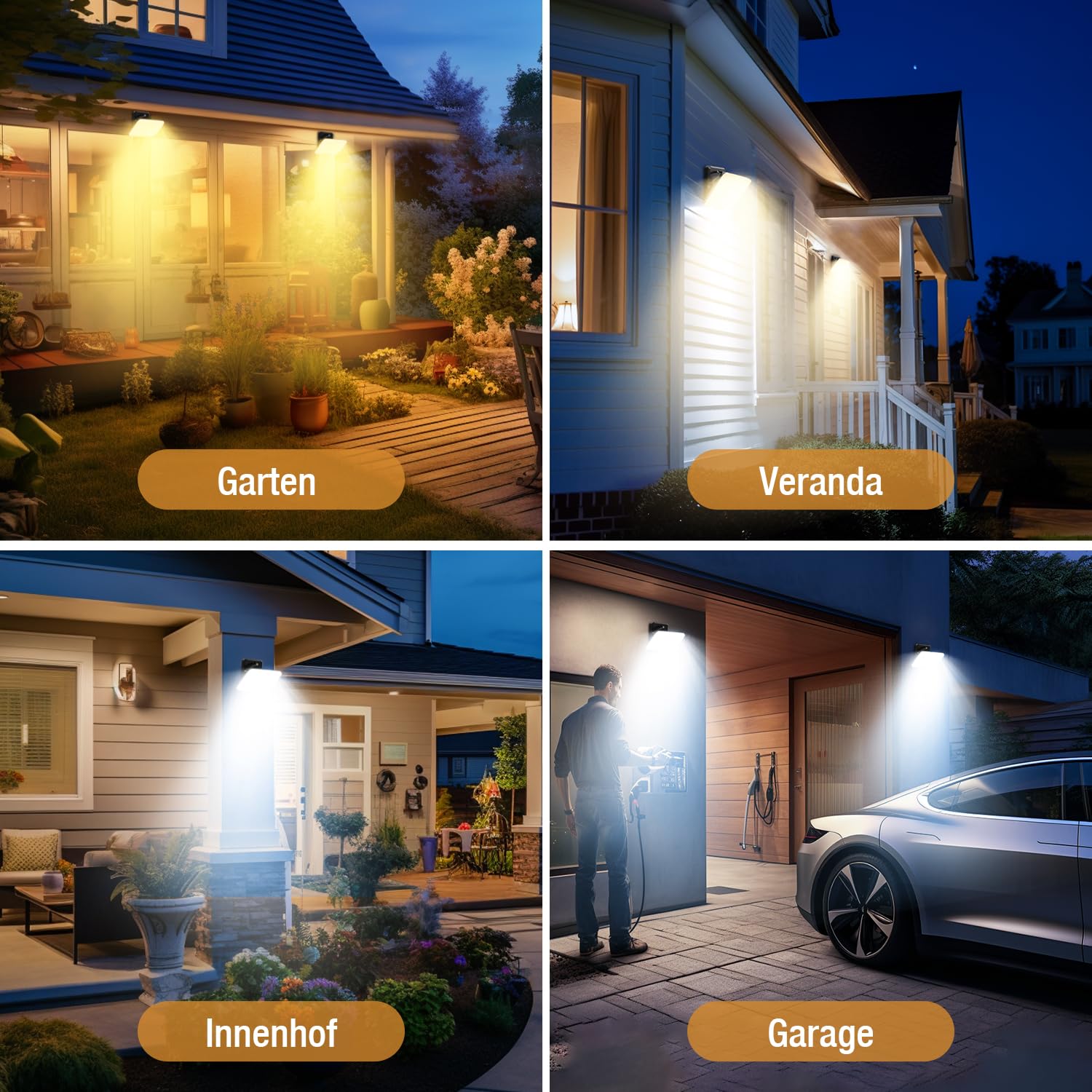 vighep 24W Led Strahler mit Bewegungsmelder Außen, IP65 Wasserdicht Fluter Flutlicht, 3000K-6500K Außenlampe, Außenleuchte Scheinwerfer für Garten, Garage, Haustür