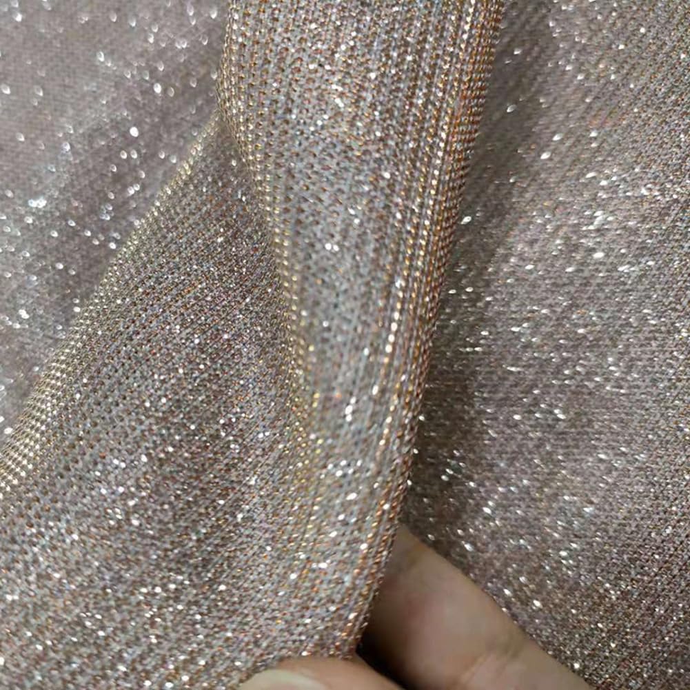 Tela de punto con purpurina, 3 m, venta por metros, purpurina en polvo, tela decorativa para coser, cinta decorativa para manualidades, costura, ropa, vestidos de boda, decoración, 145 cm de