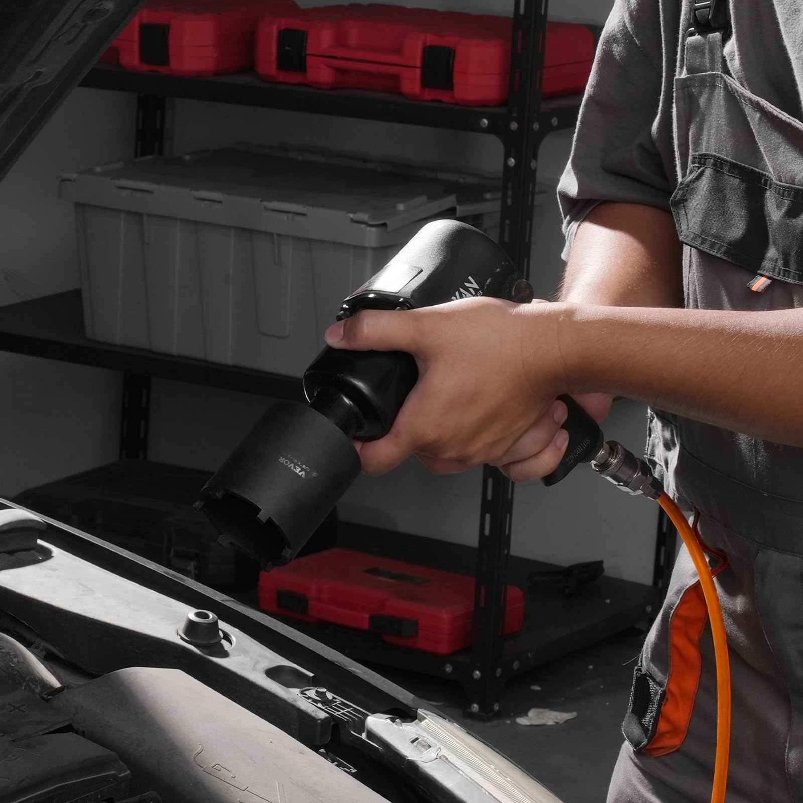 VEVOR Zestaw narzędzi do nakrętek wrzeciona, napęd 1/5.1 cm, 6-częściowy zestaw nasadek do nakrętek piasty osi, do Toyota, Ford, pojazdów 4WD i pojazdów GM, z futerałem do przechowywania, narzędzie do