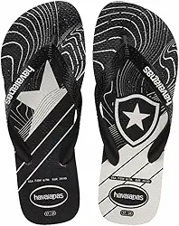 Chinelo Havaianas Top Times Brasileiros Botafogo Licenciado Unissex (Branco, BR, Adulto, Faixa Numérico, M, 37, 38)