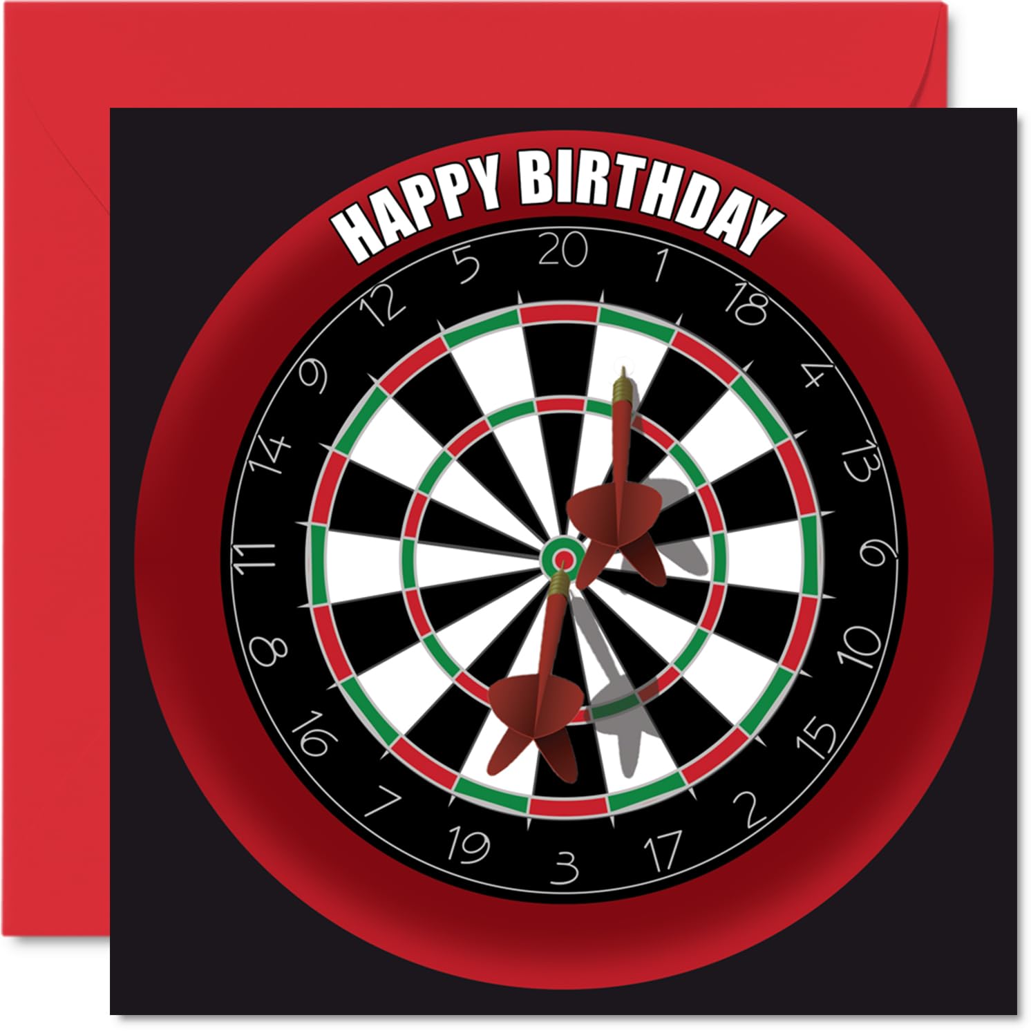 Fun 51st Birthday Cards for Men Woman - Dart Board - Happy Birthday Card for Dad Mum Grandad Nanny Grandma Uncle Auntie Cousin Friend, 145mm Sports Darts Bday Greeting Cards
