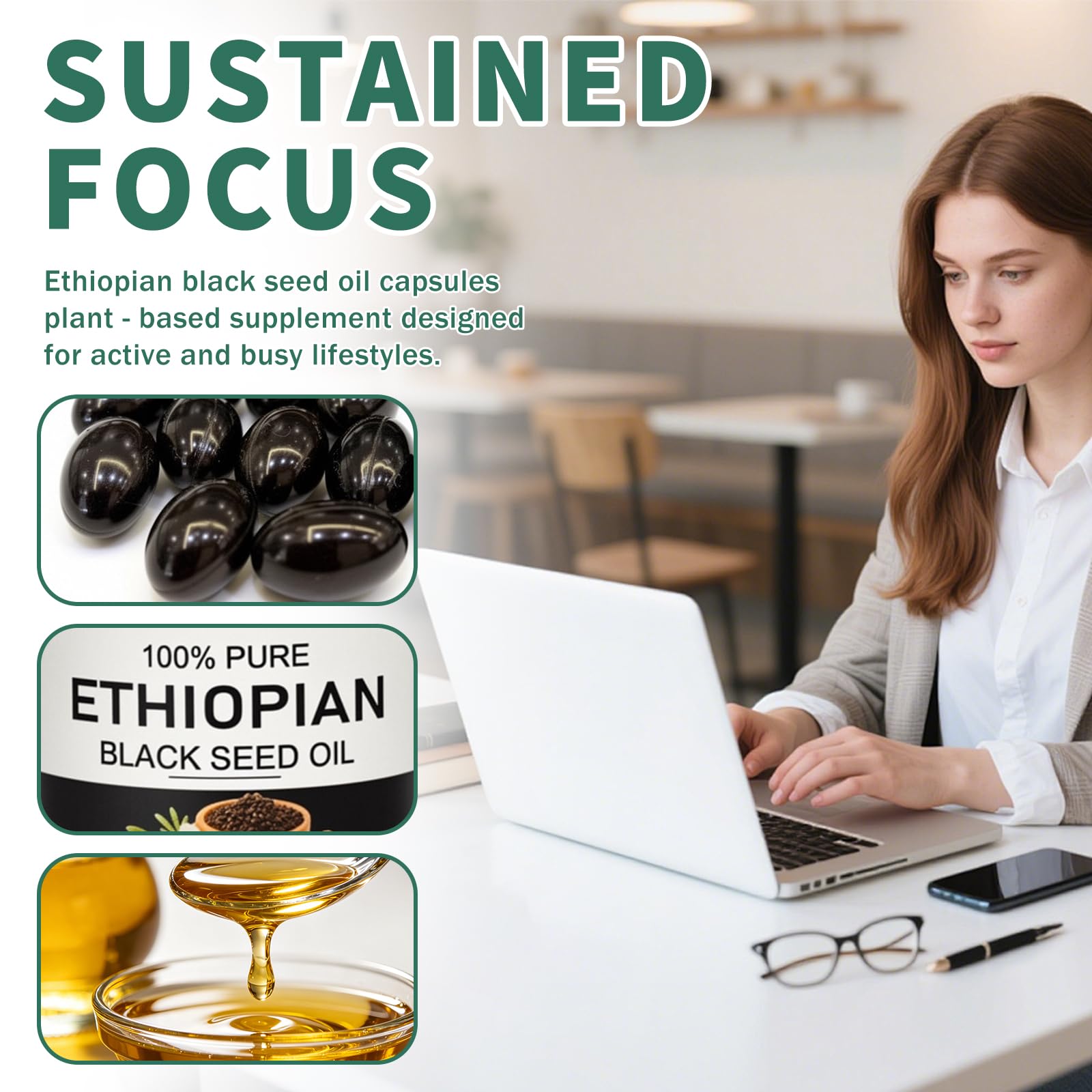 Ethiopian Black Seed Oil Softgels ,Purely Nutrient Ethiopian Black Seed Oil,4.64% Thymoquinone Non-GMO, Gluten-Free,60 Capsules — Amazon image 5