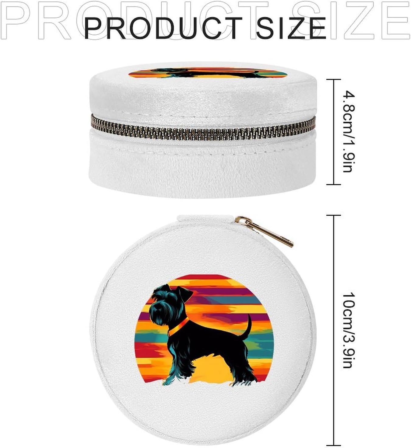 Dog Vintage Sunset Schnauzer Travel Jewelry Case Box White-style image 2