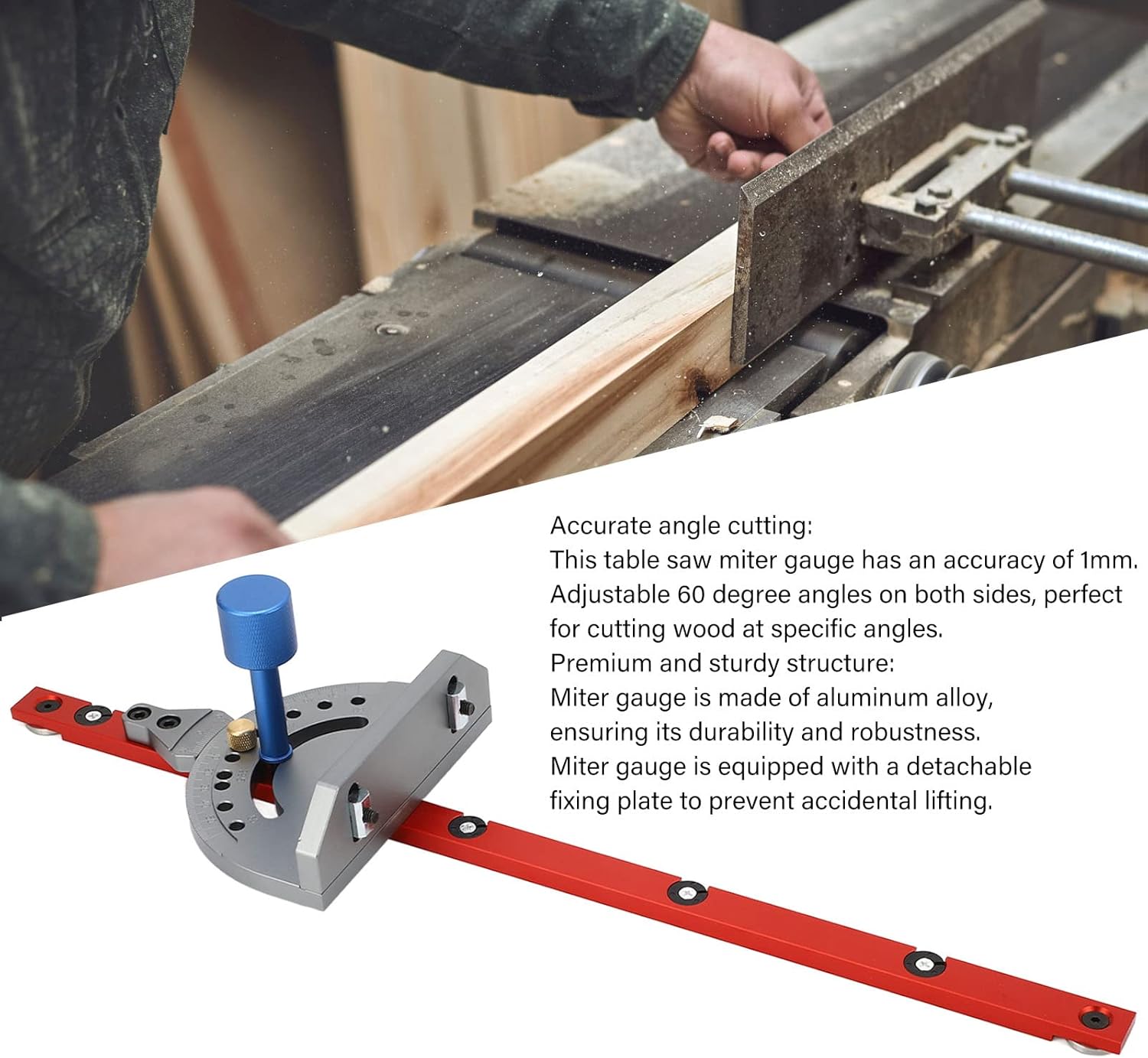 Miter Gauge,Accuracy Miter Gauge,High Precision 19in Aluminum Alloy Miter Gauge - Variable Angle with Scale for Enhanced Woodworking Accuracy and Efficiency