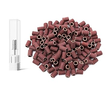 COSLUS Nail Drill Bits Sanding Bands 101 Pcs Drill Bits for Nails 180 Fine Grit Set Nail File Sanding Bands Professional for Acrylic Nails Dip Powder Gel Manicures and Pedicure