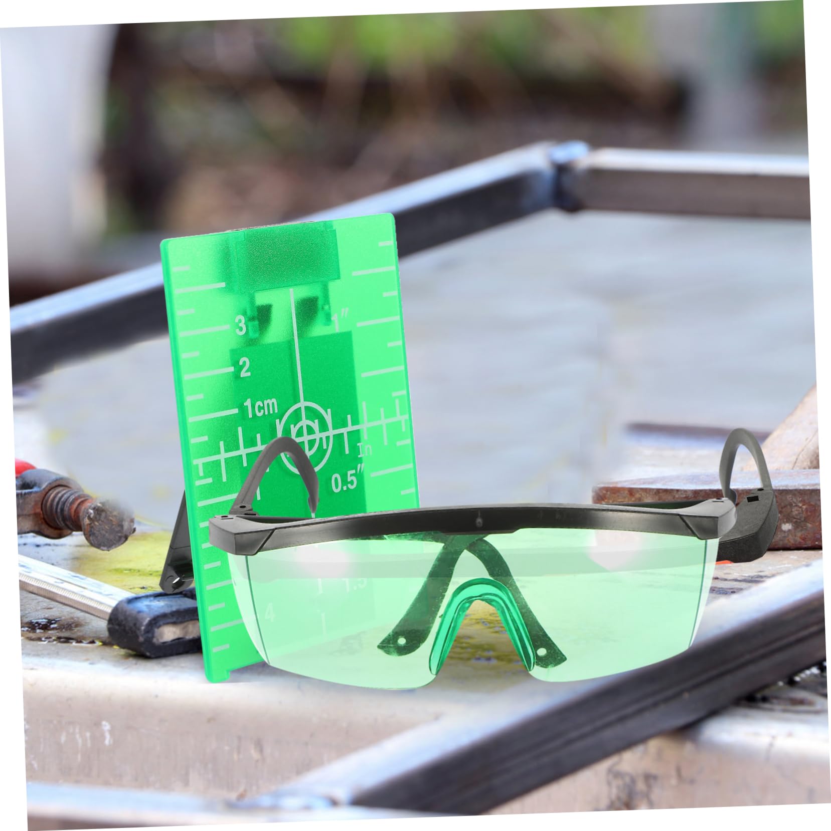 ABOOFAN Plaque Cible Magnétique pour Niveau à Bulle, Abs Robuste avec Aimants, Échelle Facile à Lire, Vert, pour Mesure et Alignement