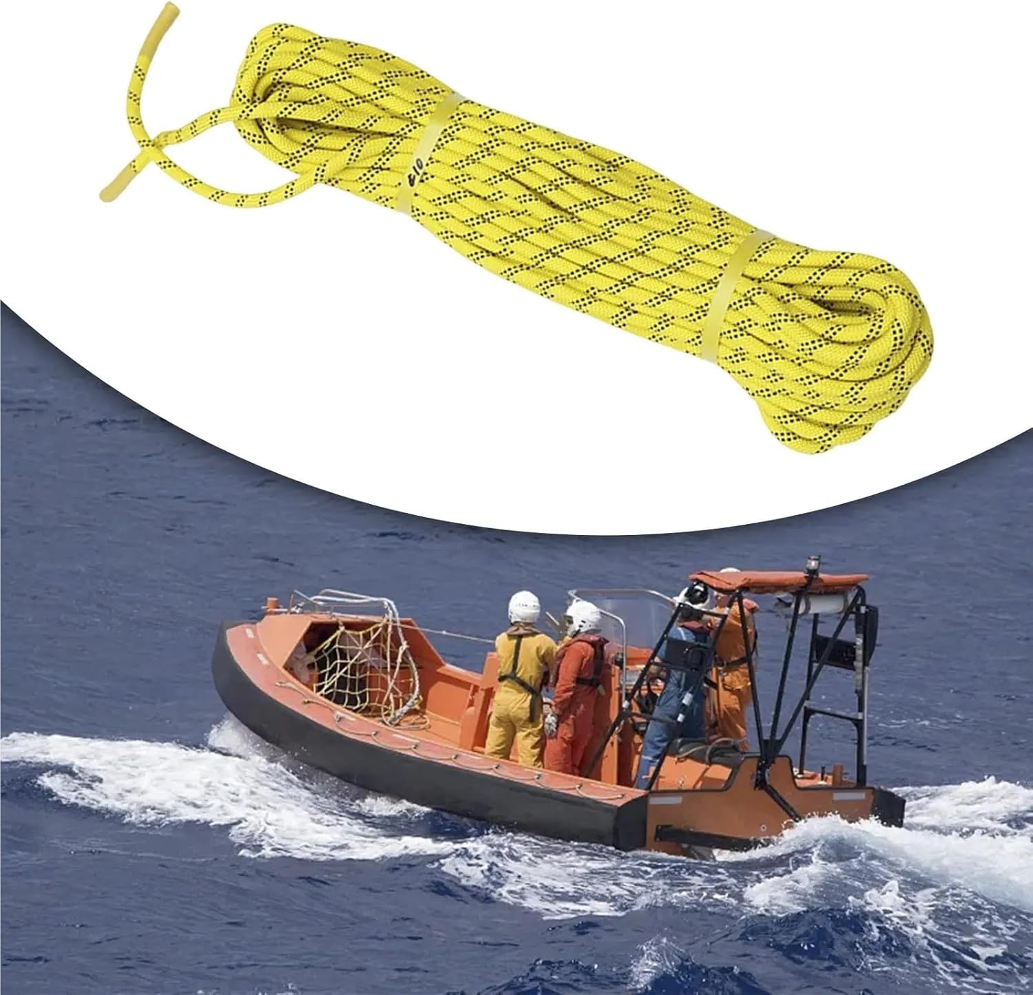 アンカーロープ、 98フィート水フローティングロープスローロープラインライフライン救命ロープラフティングボートカヌー屋外アクセサリー