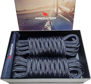 PREDATOR NZ Hi-Performance Dock Lines Bag Set | 7/10" x 25' Double Braided Nylon Dock Line with 15 Inch Eyelet | Navy Blue