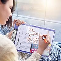 Vista 4 de Portapapeles Clearview con 2 compartimentos de almacenamiento, borrado en seco 8.5 x 11 portapapeles resistentes - Portapapeles para entrenadores