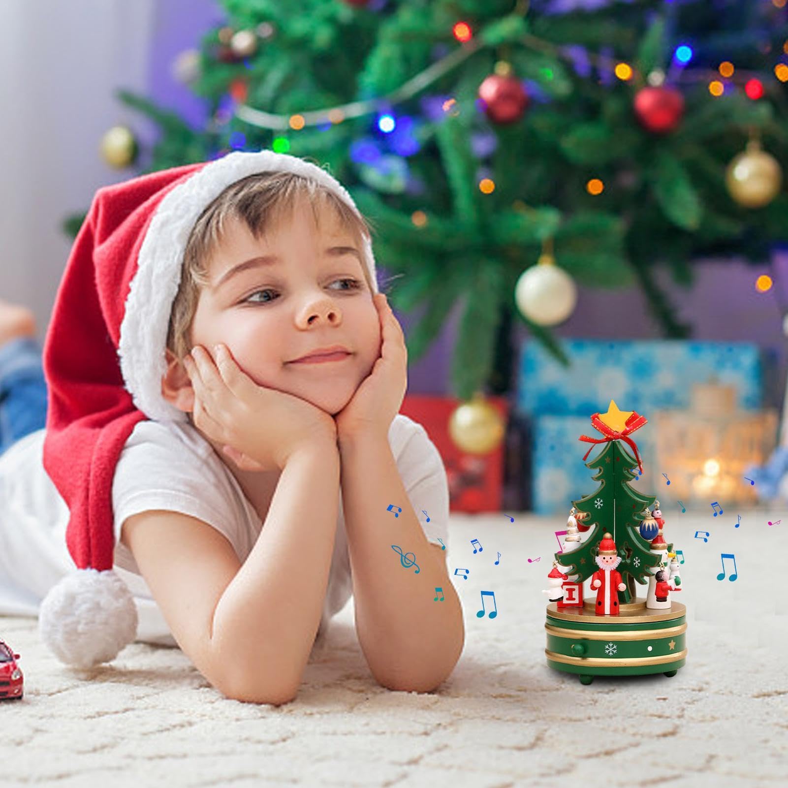 木製クリスマスツリー 　オルゴール オルゴールツリー スタンダード（グリーン）｜[飛騨の家具
